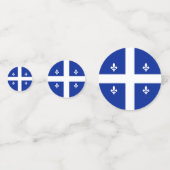 カナダ,ケベック州旗を持つテーブル紙吹雪 コンフェッティ (正面)