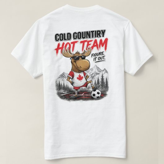 カナダ サッカー ファン おもしろ ヘラジカ Tシャツ (デザイン裏面)