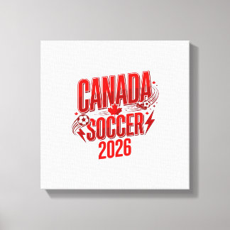 カナダ サッカー 2026 サッカー 太字 国 タイポグラフィ キャンバスプリント