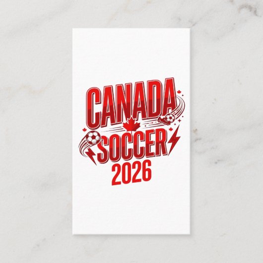 カナダ サッカー 2026 サッカー 太字 国 タイポグラフィ 名刺 (正面)