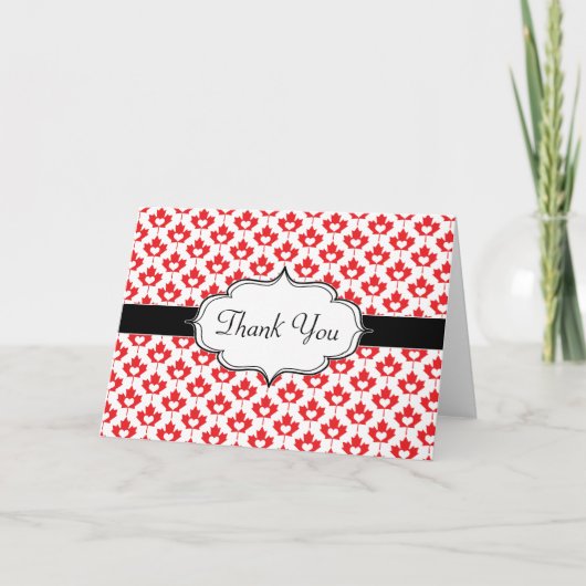 カナダ・デイ・カナダ・メープルリーフ・アンド・ハート サンキューカード (正面)