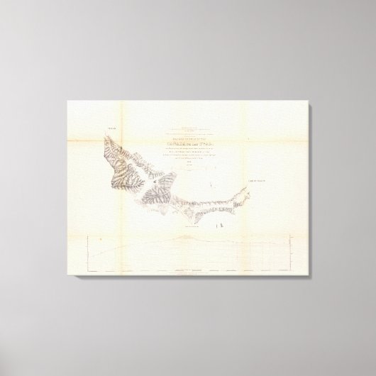 カナダ・デ・ラス・ユヴァスの地図と概要 キャンバスプリント (正面)