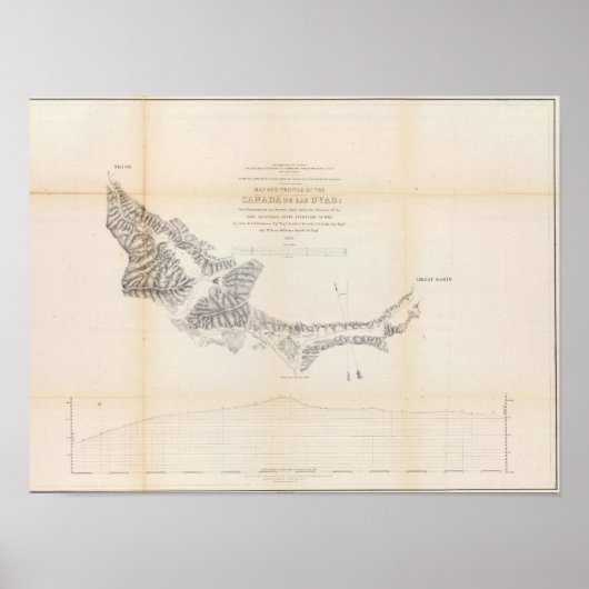 カナダ・デ・ラス・ユヴァスの地図と概要 ポスター (正面)