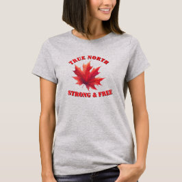 カナダ トゥルー ノース ストロング アンド フリー メイプルリーフ Tシャツ