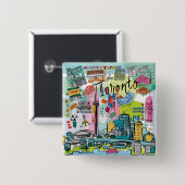 カナダ,トロント 缶バッジ (正面&裏面)