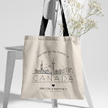 カナダ・トロ結婚ント |スタイル化されたスカイライントートBa トートバッグ<br><div class="desc">カナユニークダ結婚の国で行われ結婚るトートバッグ。 このトートは、その国のスカイラインのイラストレーションを様式化しユニークたもので、その名前が下に付いています。 これは、お後を追客様の結婚式の日に関する情報を、お客様のオープンラインスタイルで提供します。</div>