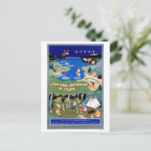 カナダ・ニューファンドランド・ヴィンテージ旅行ポスター復元 ポストカード (スタンド正面)