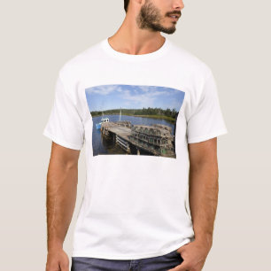 カナダ ノバスコシア州 マシャブームのロブスターボート Tシャツ