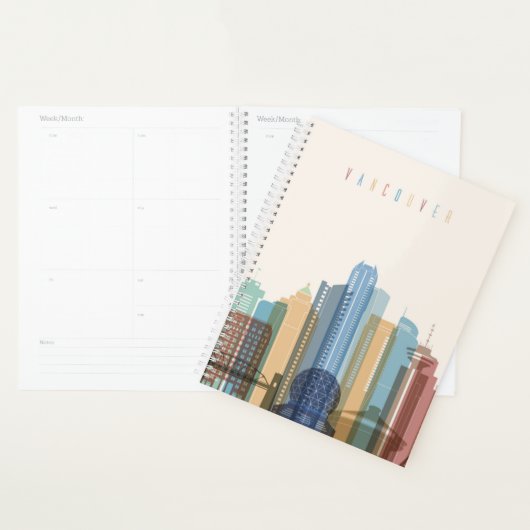カナダ，バンクーバー |都市スカイライン プランナー手帳 (ディスプレー)
