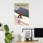 カナダ・バンフのノルケイ山でのスノーボード旅行 ポスター (ホームオフィス)