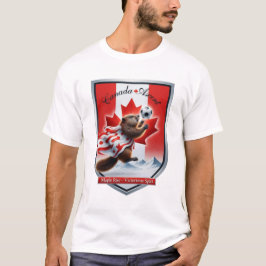 カナダ ビーバー エンブレム サッカー カップ Tシャツ 、ギフト
