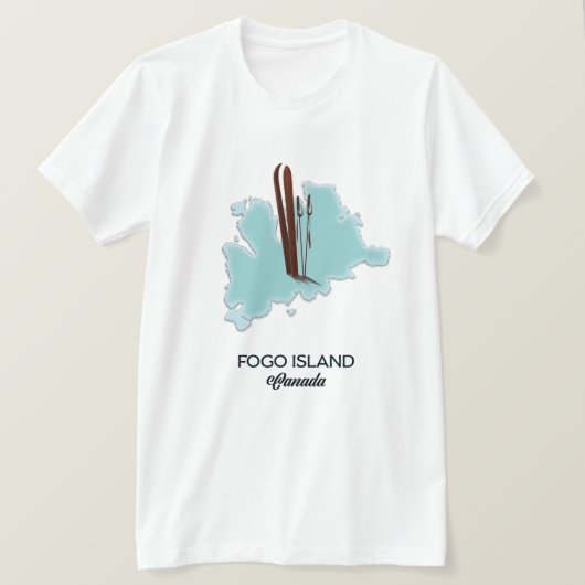 カナダ フォゴ島地図ポスター Tシャツ (デザイン正面)