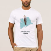 カナダ フォゴ島地図ポスター Tシャツ (正面)