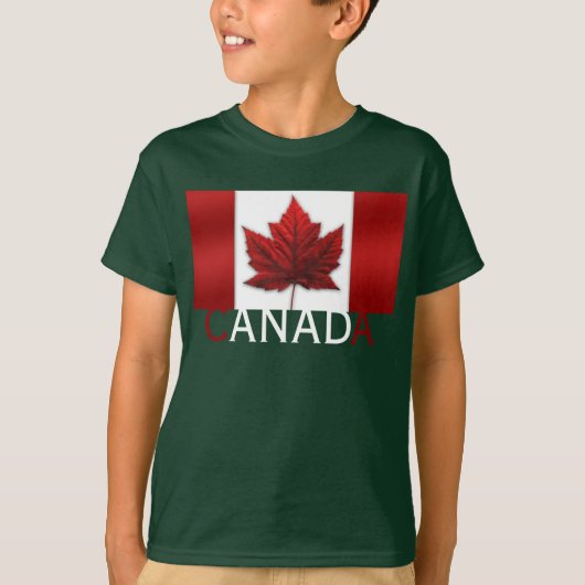 カナダ フラグ キッズTシャツ カナダ お土産 Tシャツ (正面)