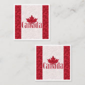 カナダ、フラッグシャワーカーテン スクエア名刺 (正面/裏面)