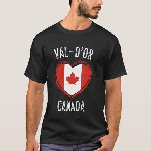 カナダ フラッグ ハート Val du 2019 オー・シティ Tシャツ (正面)