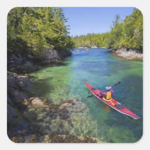 カナダ、ブリティッシュコロンビア、バンクーバー島。海 スクエアシール