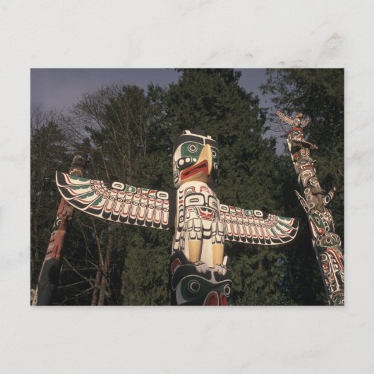 カナダ、ブリティッシュコロンビア、バンクーバー。先住民 ポストカード (正面)