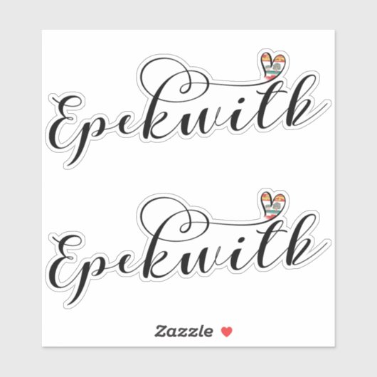 カナダ，プリンスエドワード島，エペックウィック国旗のハート シール (シート)