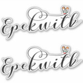 カナダ，プリンスエドワード島，エペックウィック国旗のハート シール (正面)