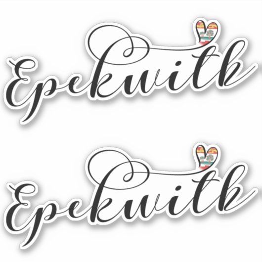 カナダ，プリンスエドワード島，エペックウィック国旗のハート シール (正面)