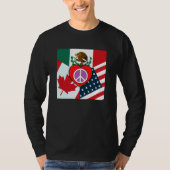 カナダ – メキシコ – 米国ユニセックス長袖Tシャツ Tシャツ (正面)