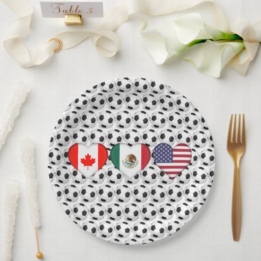 カナダ・メキシコUSA主催サッカー大会2026 ペーパープレート (ウェディング)