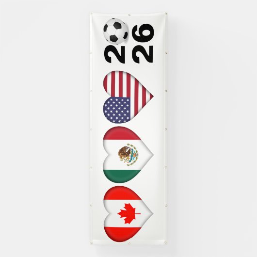 カナダ・メキシコUSA主催サッカー大会2026 横断幕 (縦)
