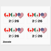 カナダ・メキシコUSA主催サッカー大会2026 長方形シール (シート)
