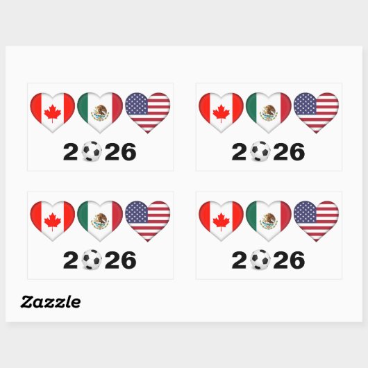 カナダ・メキシコUSA主催サッカー大会2026 長方形シール (シート)