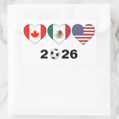 カナダ・メキシコUSA主催サッカー大会2026 長方形シール (バッグ)