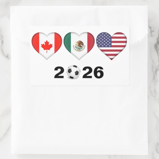 カナダ・メキシコUSA主催サッカー大会2026 長方形シール (バッグ)