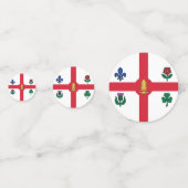 カナダ,モントリオール州旗を持つテーブル紙吹雪 コンフェッティ (正面)