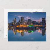 カナダ、モントリオール、スカイライン、旧港 ポストカード (正面/裏面)