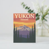 カナダ・ユーコン山脈の夕焼け ポストカード (スタンド正面)