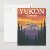 カナダ・ユーコン山脈の夕焼け ポストカード (正面/裏面)