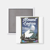 カナダ・ユーコン準州のローガン山 マグネット (正面/裏面)
