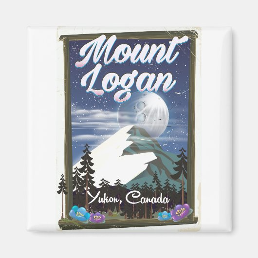 カナダ・ユーコン準州のローガン山 マグネット (正面)