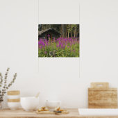 カナダ、ユーコン、ロス川流域、放棄されたキャビン ポスター (キッチン)