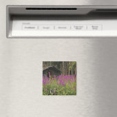 カナダ、ユーコン、ロス川流域、放棄されたキャビン マグネット (インサイチュ (食洗機))