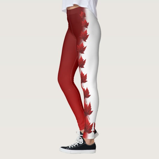 カナダ レギンス カスタム カナダ マープルリーフ パンツ (左)