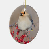 カナダ，冬にボヘミアンのワクウィング セラミックオーナメント (右)