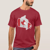カナダ 国旗 マップ アイコン 赤 Tシャツ (正面)