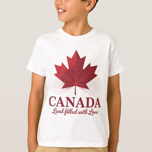 カナダ - 愛に満ちた土地 Tシャツ | 心からの気持ち (正面)