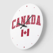 カナダ + 旗 ラージ壁時計 (傾斜)