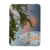 カナダ,日没の湖でカヌー マグネット (縦)