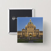 カナダ、BC、ビクトリア、BC立法建物 缶バッジ (正面&裏面)