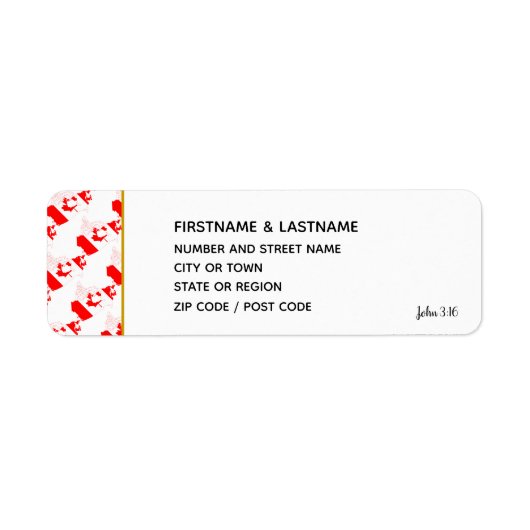 カナダ | John 3:16ステッカー差出人住所ラベル ラベル (正面)