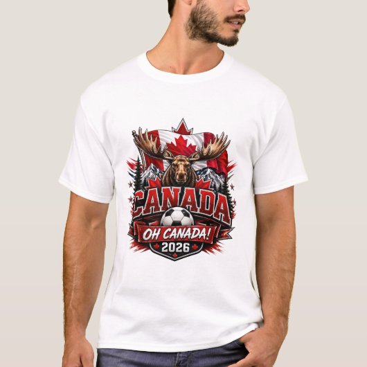カナダ Oh Canada 2026 サッカー ファン Tシャツ (正面)