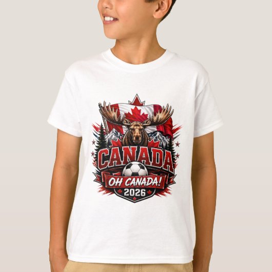 カナダ Oh Canada 2026 サッカー ファン Tシャツ (正面)